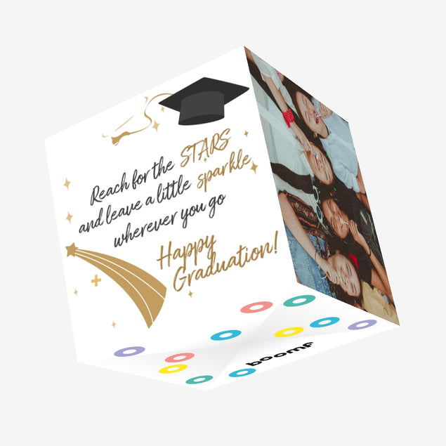Reach For The Stars Graduation Confetti-exploding Greetings Card