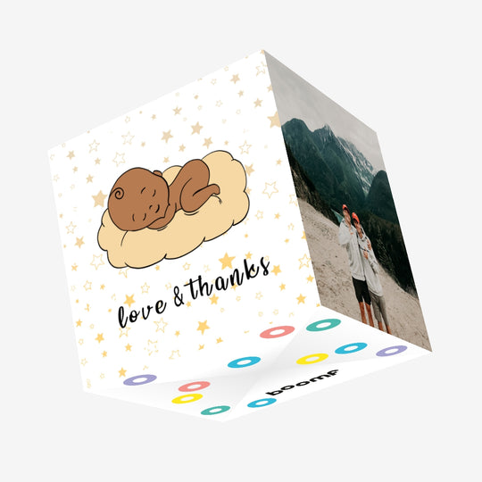 Love & Thanks New Baby Confetti-exploding Greetings Card