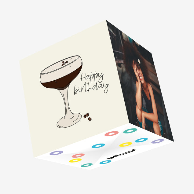 Happy Birthday Coffee Cocktail Confetti-exploding Greetings Card