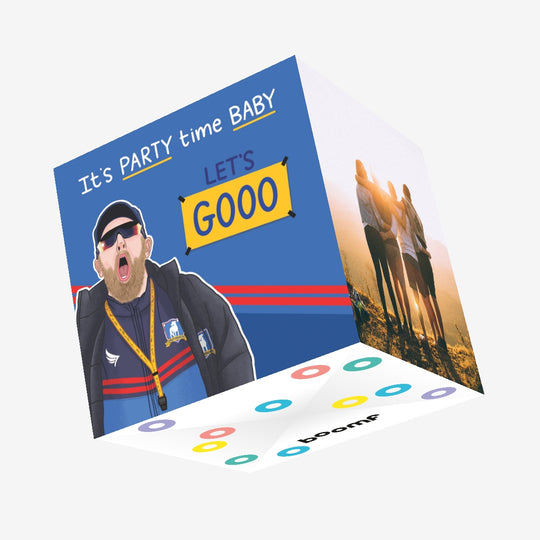 Let’s GOOO Coach Beard Birthday Confetti-exploding Greetings Card