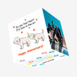 Funny Dog Fart Happy Anniversary Confetti-exploding Greetings Card