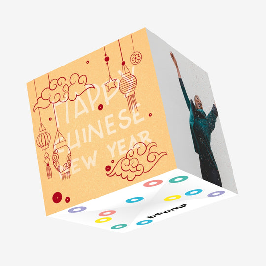 Happy Chinese New Year Gift Confetti-exploding Greetings Card