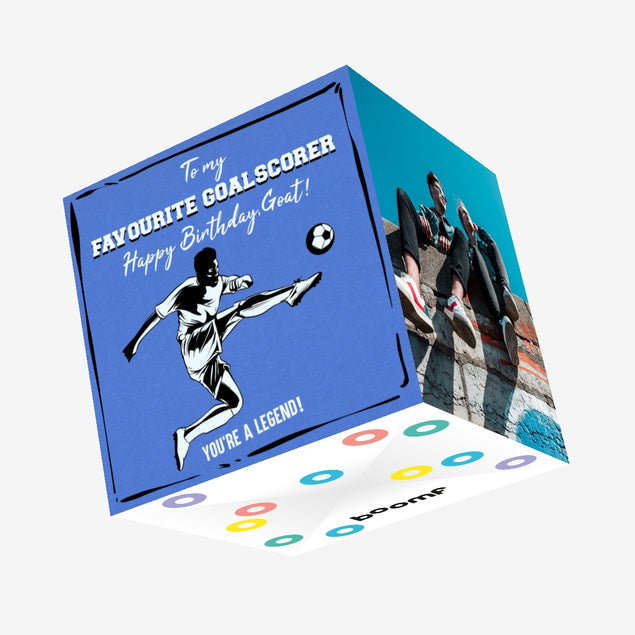 To My Favourite Goalscorer Happy Birthday Confetti-exploding Greetings Card