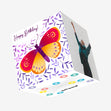 Fantastic Orange Butterfly Birthday Confetti-exploding Greetings Card