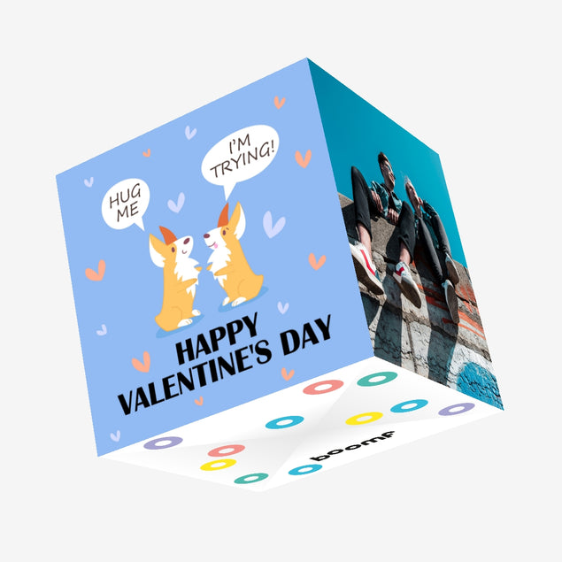 Cute Corgi Dogs Valentine's Confetti-exploding Greetings Card