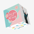 Love You Mummy Pink Flowers Confetti-exploding Greetings Card