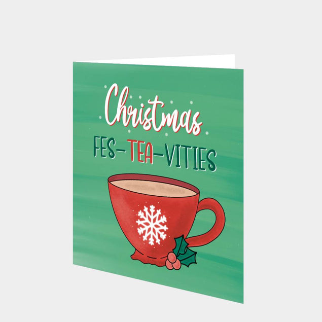 Christmas Fes-tea-vities Card