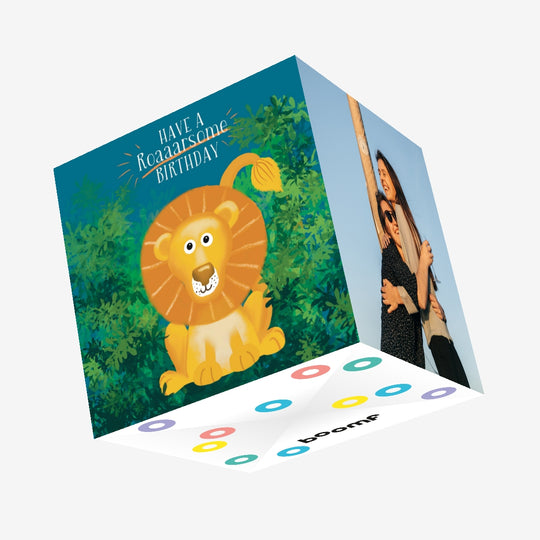 Have A Roarsome Birthday Confetti-exploding Greetings Card