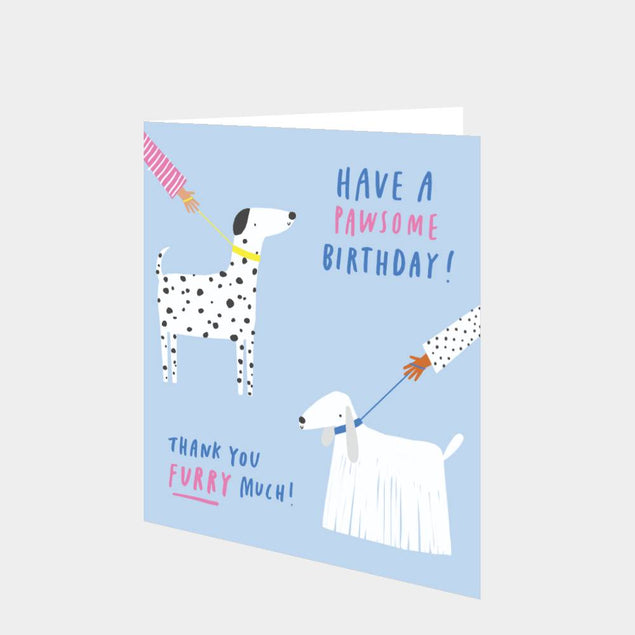 Dog Walkers Dalmatian And Afghan Hound Card