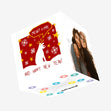 Merry Christmas And Happy New Year Funny White Dog Confetti-exploding Greetings Card