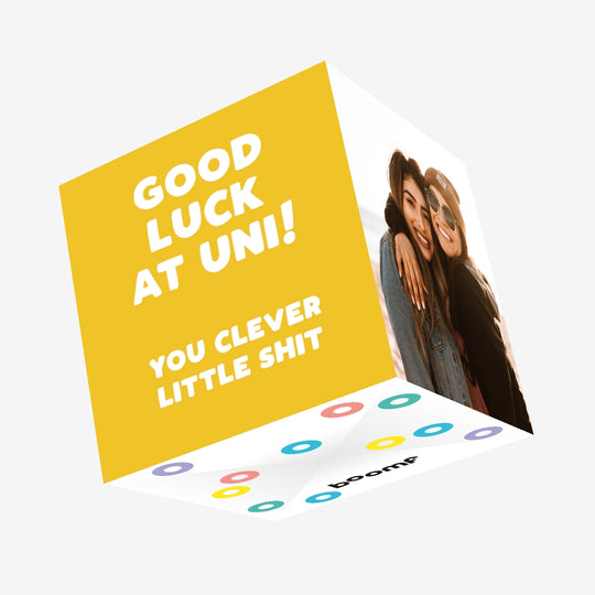 Clever Little Shit Uni Good Luck Confetti-exploding Greetings Card