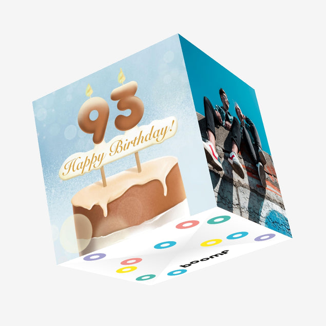 93rd Happy Birthday Cake Confetti-exploding Greetings Card