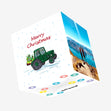 Merry Christmas Tractor Carrying Gifts Confetti-exploding Greetings Card