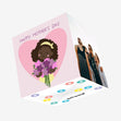 Cute Girl With Flowers Happy Mother's Day Confetti-exploding Greetings Card
