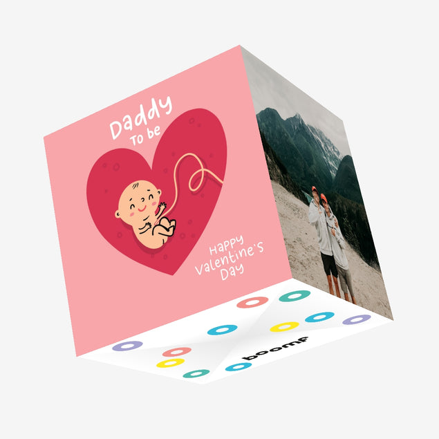 Happy Valentine's Day Daddy To Be Cute Bump Confetti-exploding Greetings Card