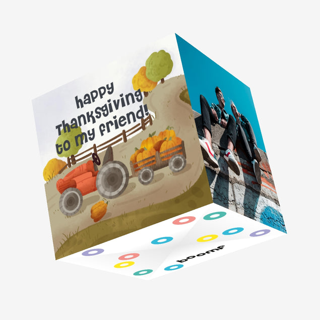 Happy Thanksgiving To My Friend Confetti-exploding Greetings Card