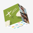 Happy Birthday Plane Green Confetti-exploding Greetings Card