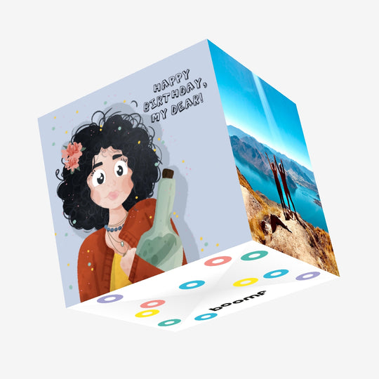 Curly Girl Happy Birthday Bridesmaid Confetti-exploding Greetings Card