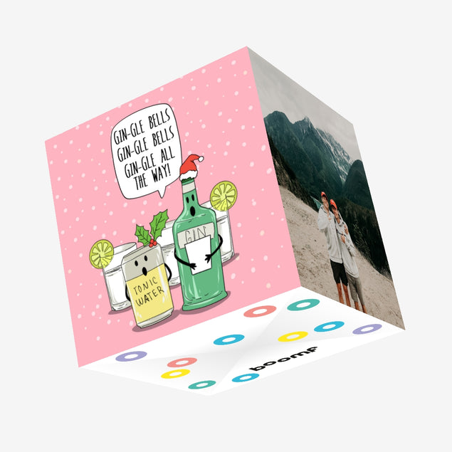 Gin-Gle All The Way Christmas Confetti-exploding Greetings Card