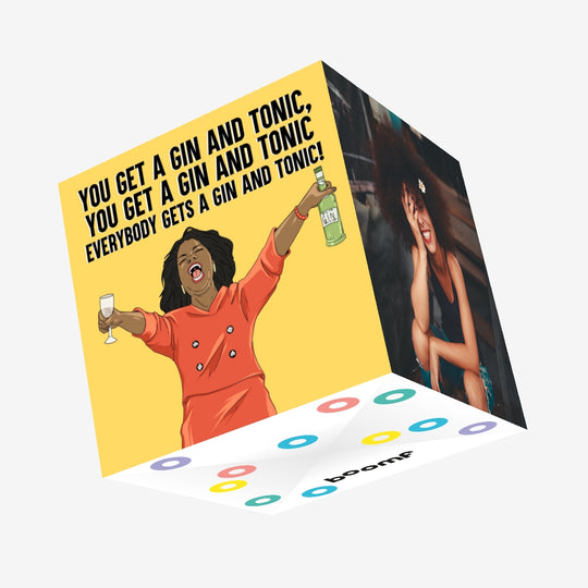 Everybody Gets A Gin And Tonic Christmas Confetti-exploding Greetings Card