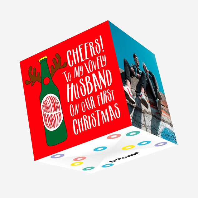 Christmas Reinbeer For My Lovely Husband Confetti-exploding Greetings Card