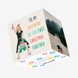 Merry First Christmas Boyfriend Cute Couple Confetti-exploding Greetings Card