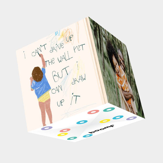 I Can't Drive Up The Wall Yet Bomb 3D Cube Card