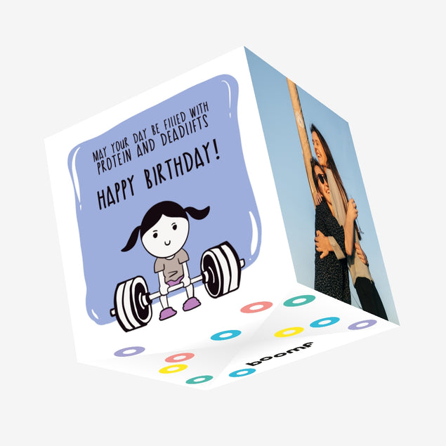May Your Birthday Be Filled With Protein Confetti-exploding Greetings Card