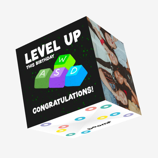 Level Up This Birthday Congratulations Confetti-exploding Greetings Card