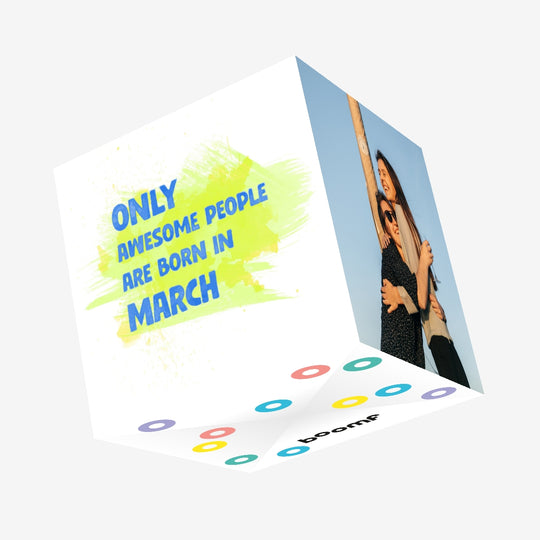 Awesome People Are Born In March Confetti-exploding Greetings Card