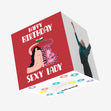 Tiger And Woman Red Wine Birthday Confetti-exploding Greetings Card