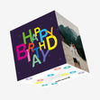 Colorful Letters Happy Birthday Confetti-exploding Greetings Card