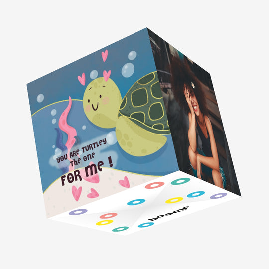 You Are Turtly The One For Me Cute Turtle Valentine's Day Confetti-exploding Greetings Card