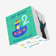 Cute Little Boat Happy 2nd Birthday Grandchild Confetti-exploding Greetings Card