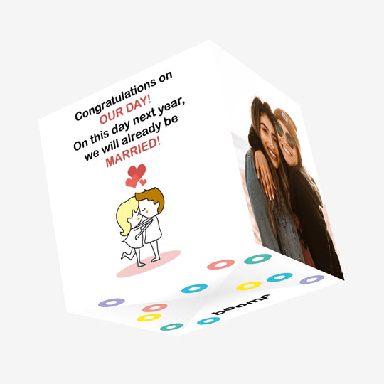 Last Anniversary Before Marriage Confetti-exploding Greetings Card