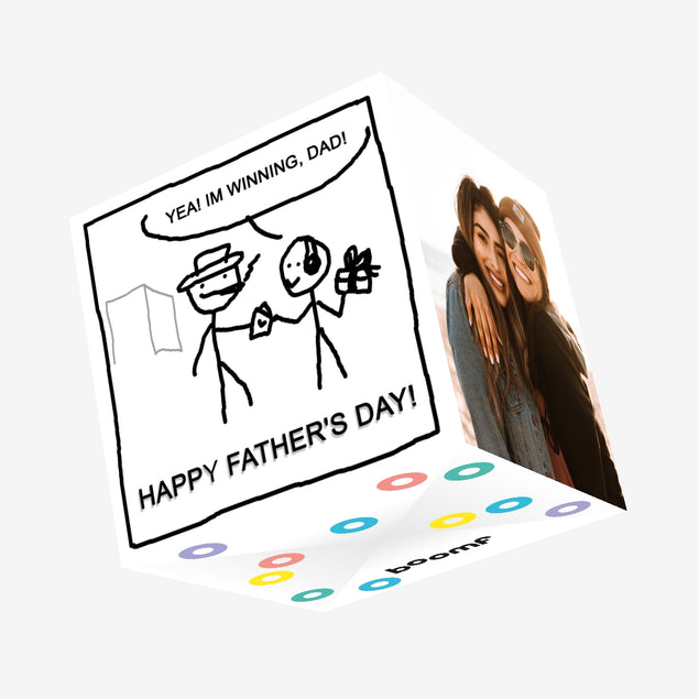 Yea! I'm Winning' Dad! Confetti-exploding Greetings Card