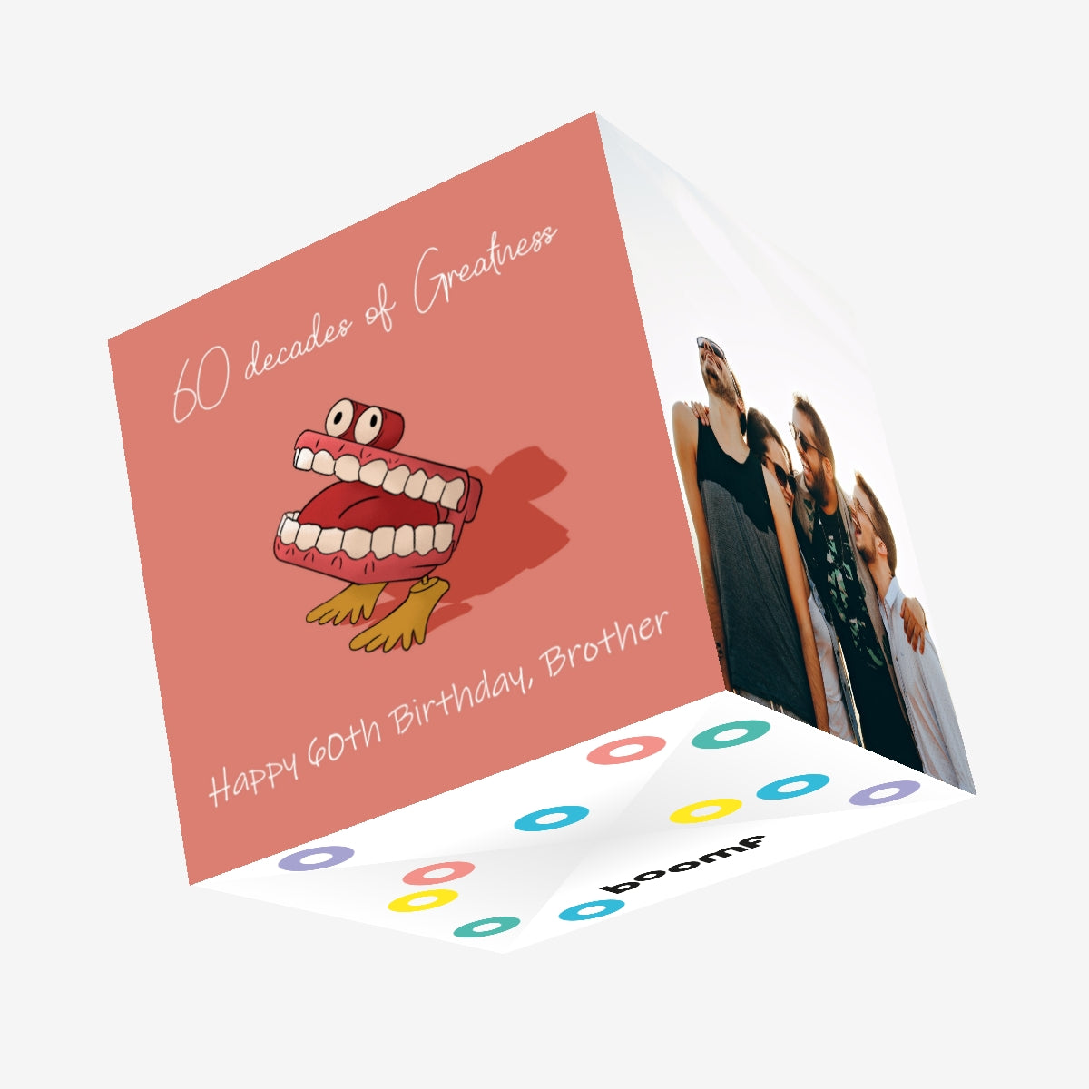 Happy 60th Birthday Brother Dentures Confetti-exploding Greetings
