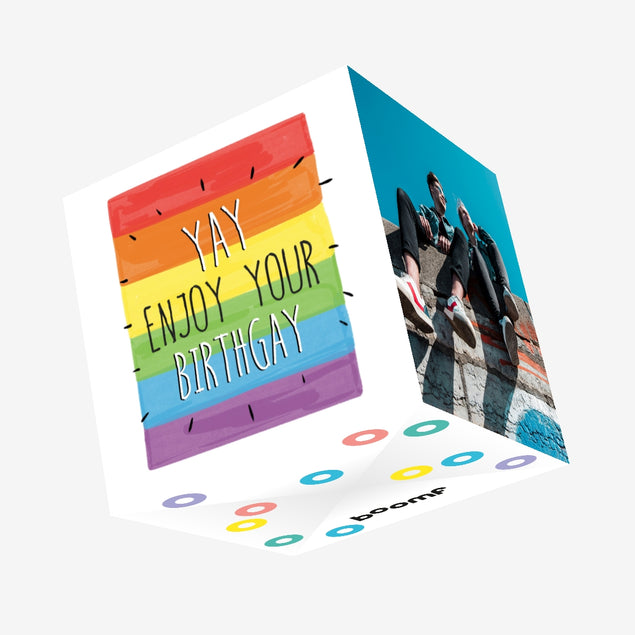 Yay Enjoy Your Birthgay Confetti-exploding Greetings Card