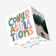 Congratulations Typography Confetti-exploding Greetings Card
