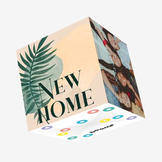 New Home Abstract Palm Leaf Confetti-exploding Greetings Card