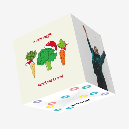 Veggie Christmas Confetti-exploding Greetings Card