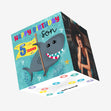 5th Birthday Son Cute Shark Confetti-exploding Greetings Card