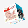 Happy Valentine's Day Adorable Bunny Confetti-exploding Greetings Card