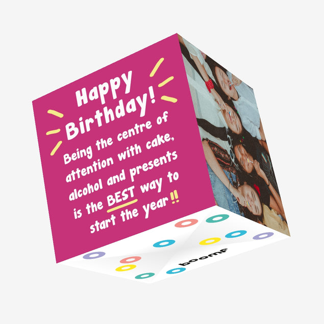 The Best Way To Start The Year January Birthday Confetti-exploding Greetings Card