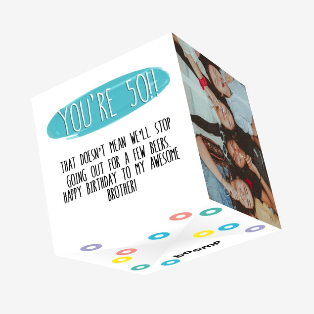 Awesome Brother You're 50th Birthday Confetti-exploding Greetings Card