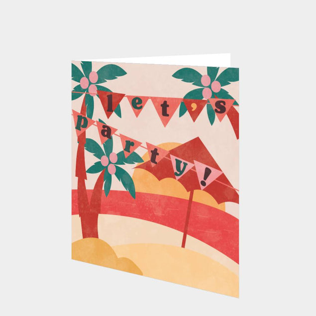 Let's Party! Palm Trees Card