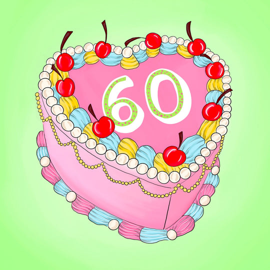 60 Birthday Cake Card