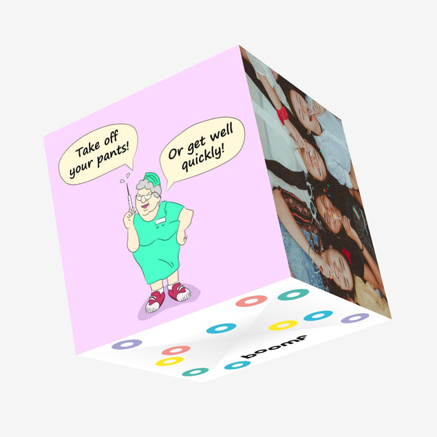Funny Nurse Get Well Soon Confetti-exploding Greetings Card