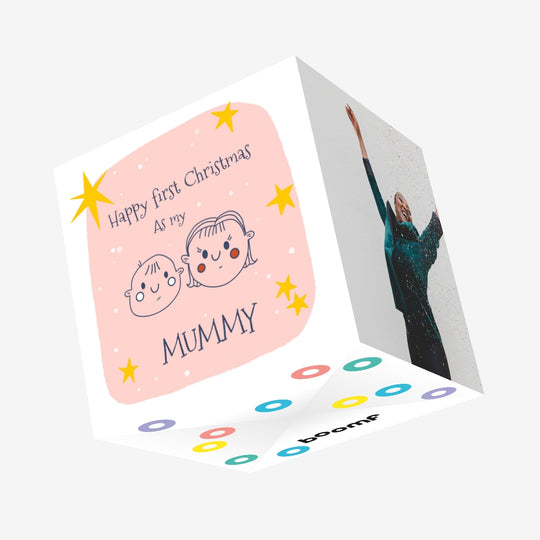 Happy First Christmas As My Mummy Cute Babies Confetti-exploding Greetings Card