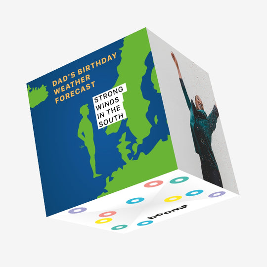 Dad's Birthday Weather Forecast Confetti-exploding Greetings Card